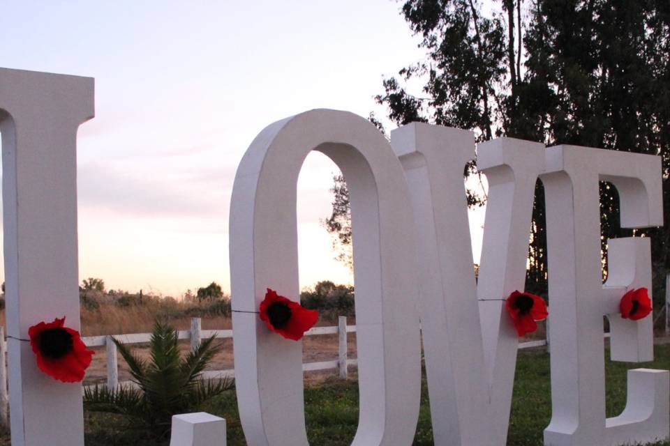 Letras love gigantes