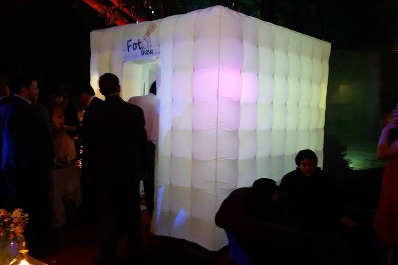 Cabina inflable con luces led