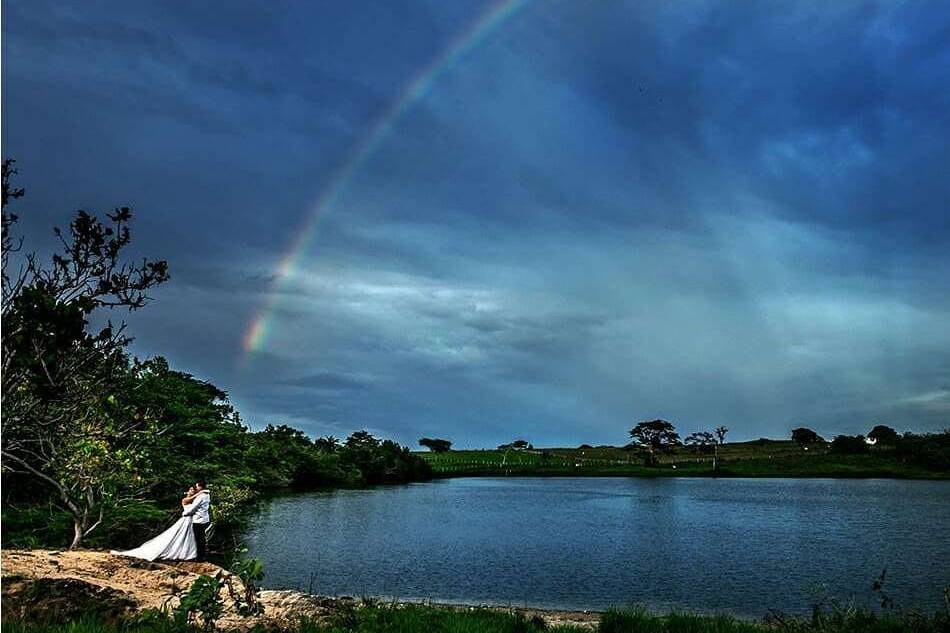 Arcoiris sobre el lago