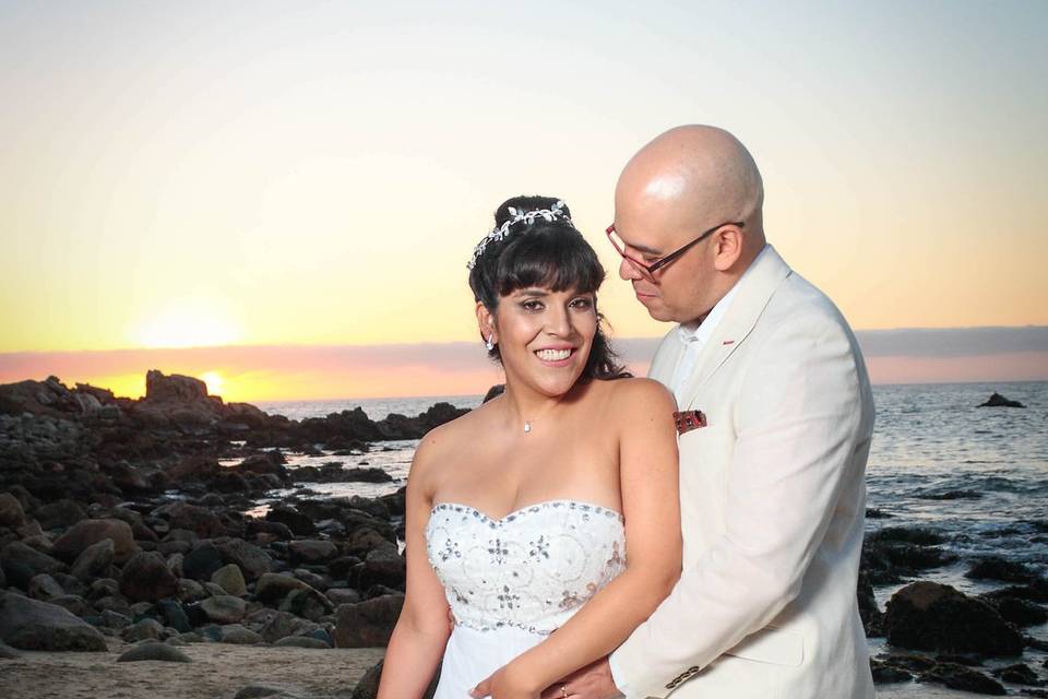 Retrato pareja en la Playa