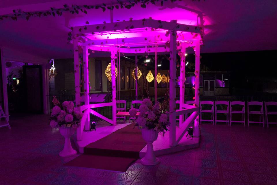 Pérgola para recepción