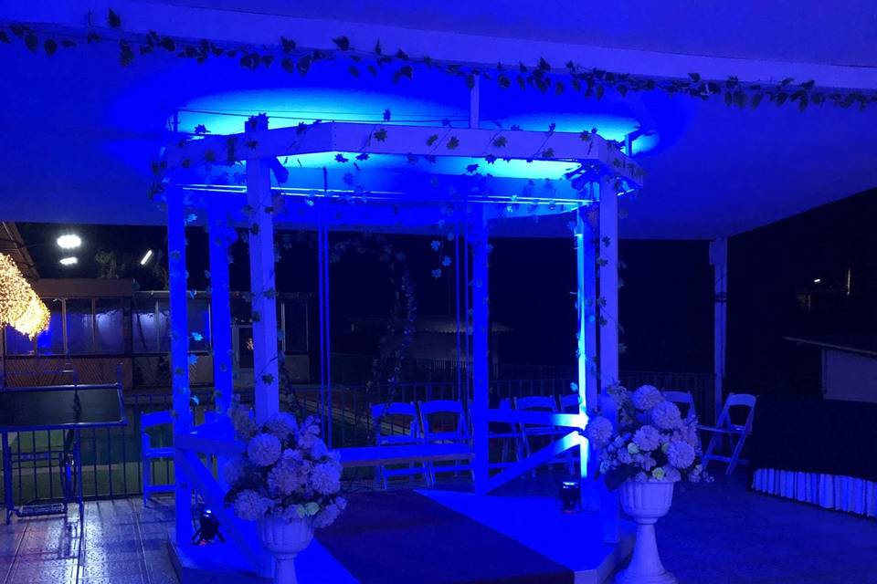 Pérgola para recepción