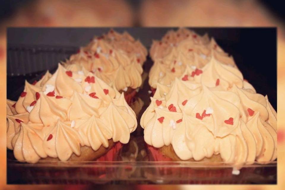Cupcakes de rosas en crema