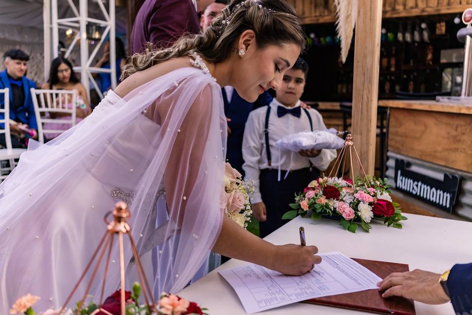 Valentina en su boda