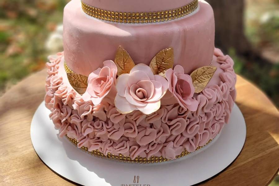 Torta palo rosa marmoleado