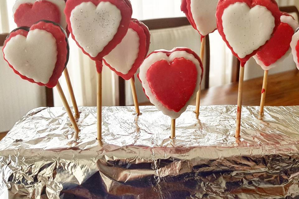 Cakepops en forma de corazón