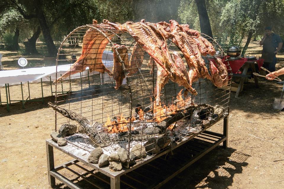 Asado a la llama