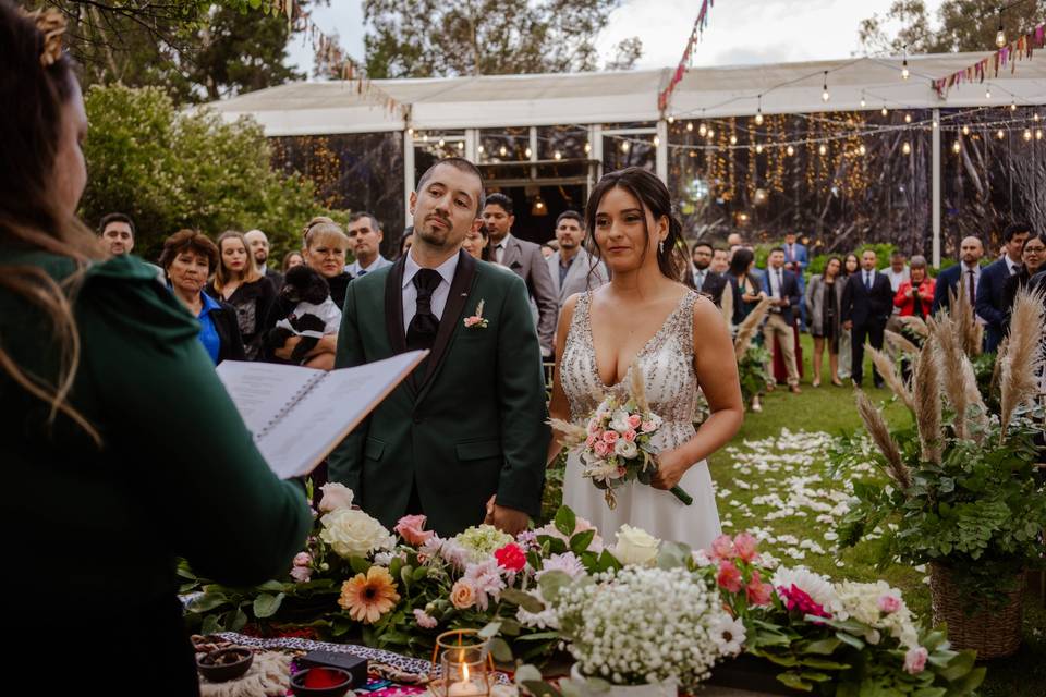 Boda en las escaleras