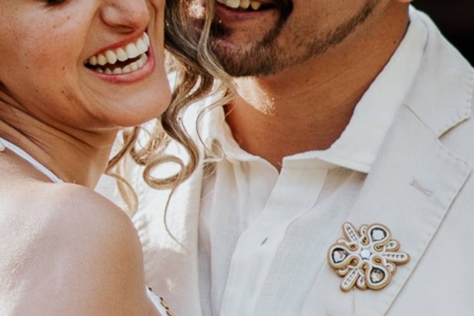 Aros y prendedor novios