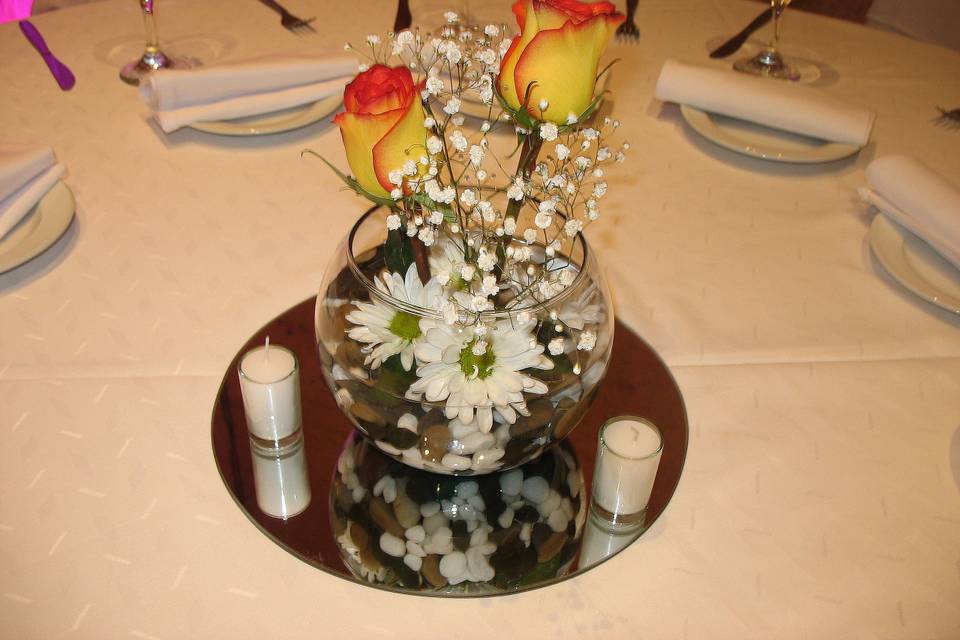 Centro de mesa con florero