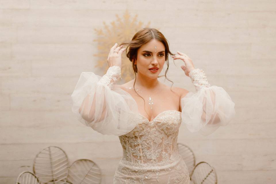 Glitter makeup novia fiesta