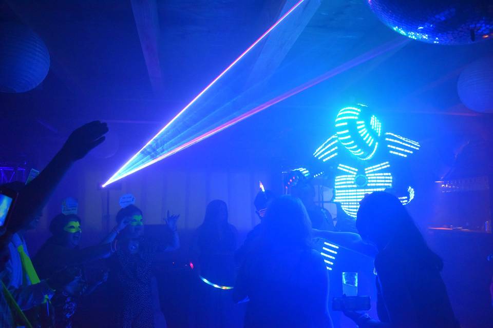 Robot led y laser show