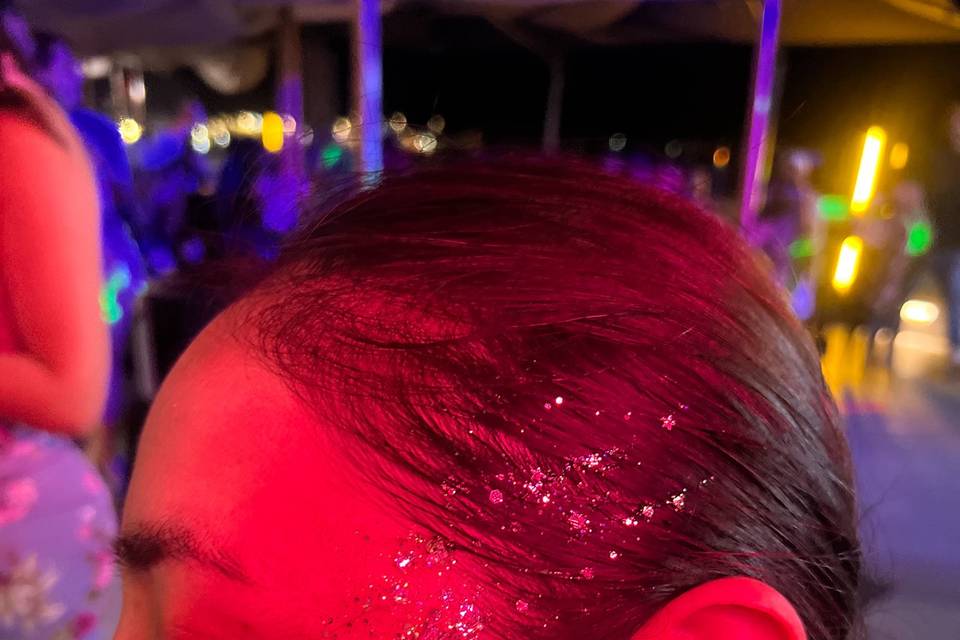 Glitter cabello y rostro