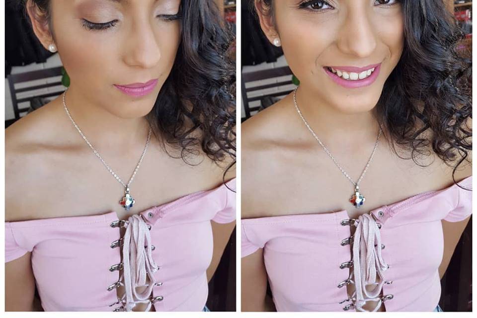 Maquillaje y peinado de fiesta