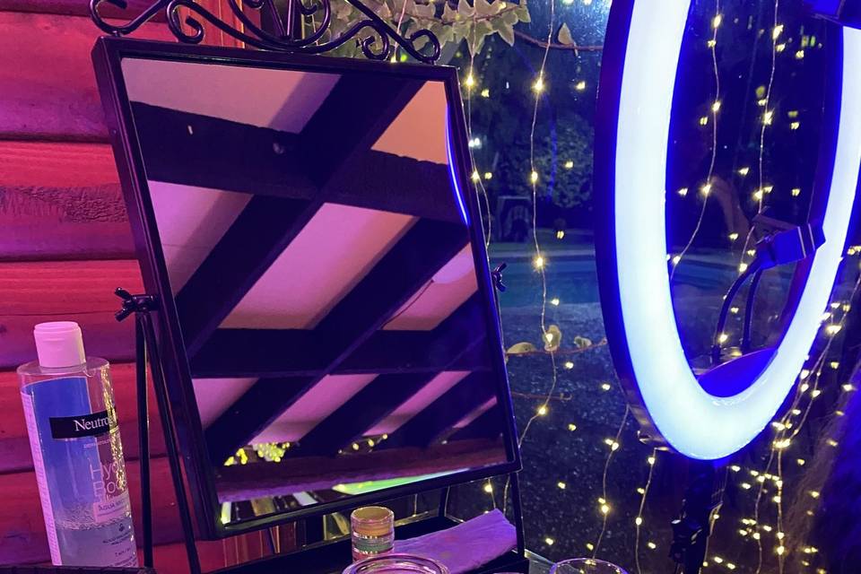 Bar fluorescente y glitter