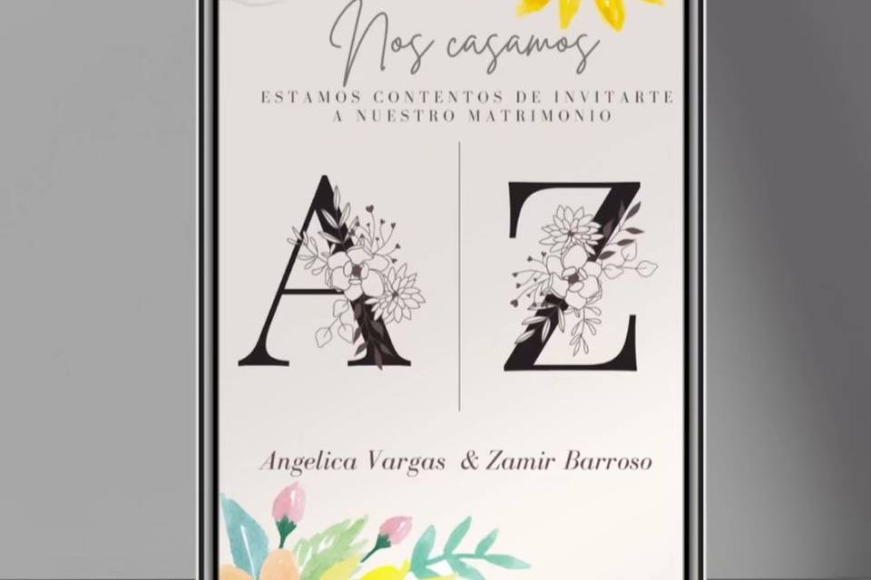 Invitación boda primaveral