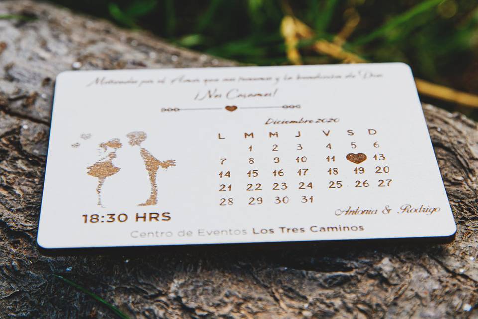 Invitación tipo calendario