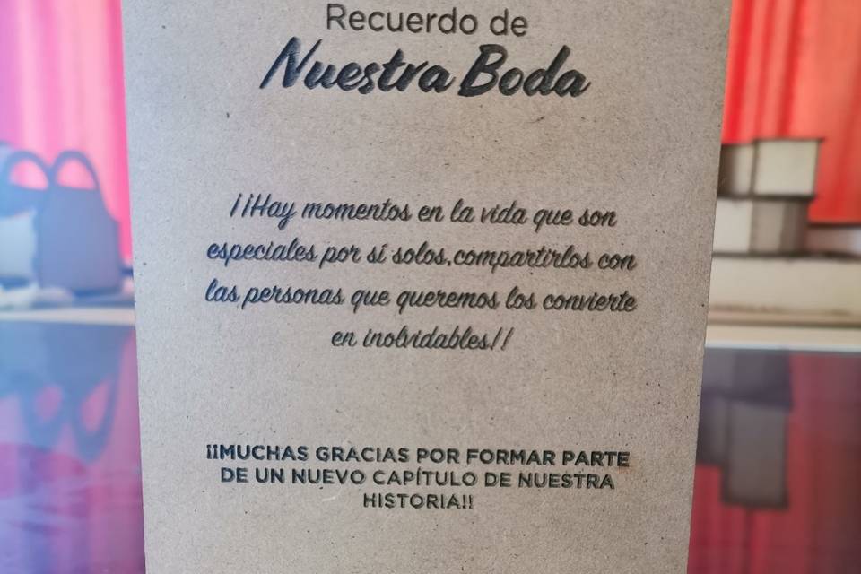 Recuerdo para matrimonio