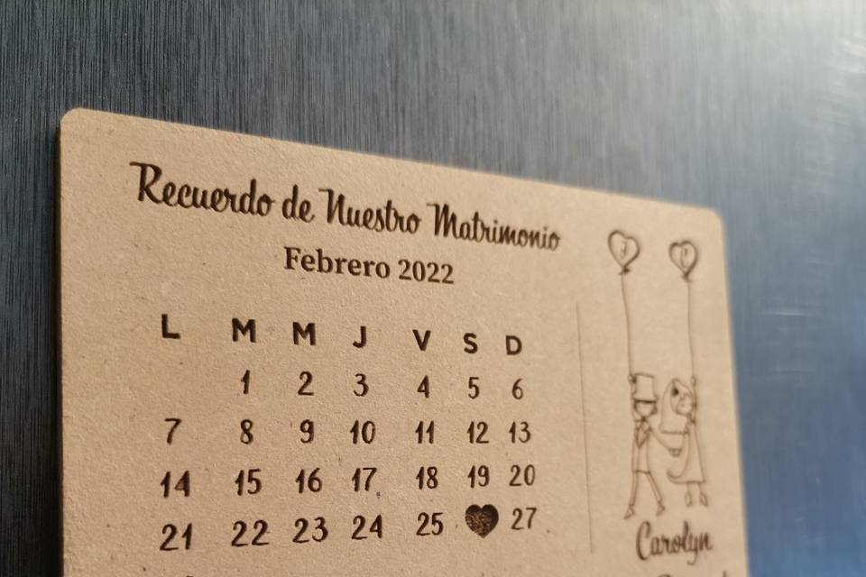 Recuerdo calendario imantado