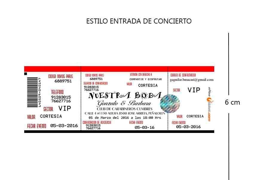 Estilo entrada concierto