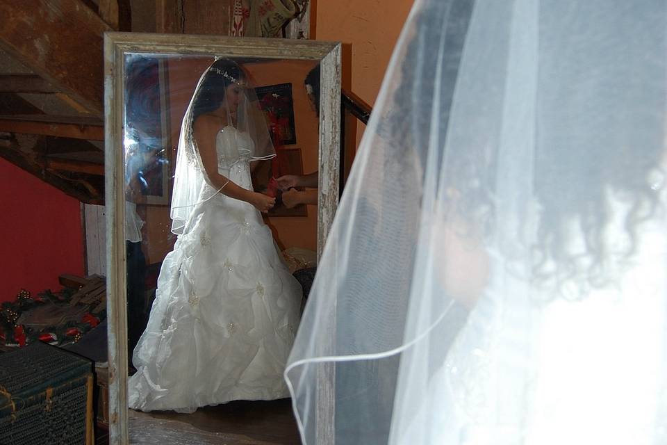 Novia en vestidor