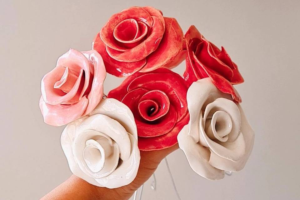 Rosas de cerámica