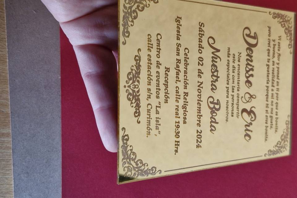 Parte de matrimonio acrilico d