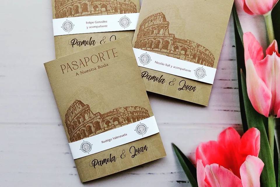 Invitación estilo pasaporte.