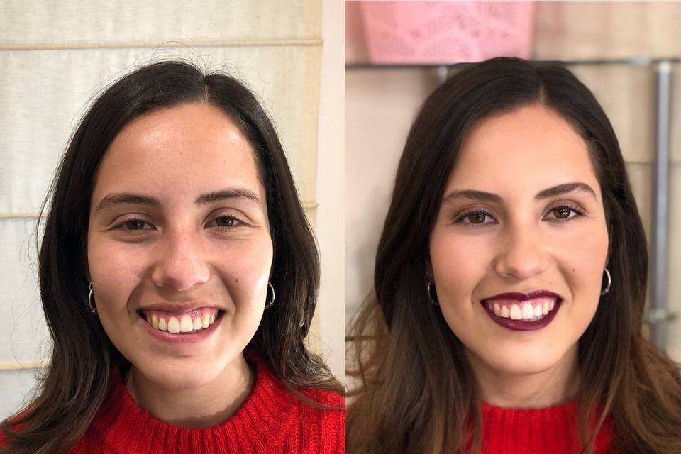 Maquillaje destacando labios