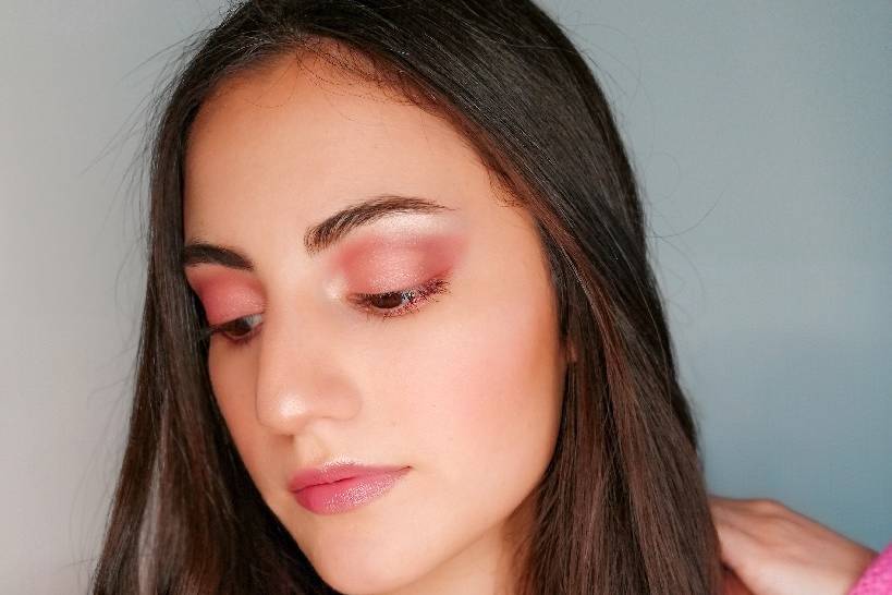 Maquillaje en tonos rosas