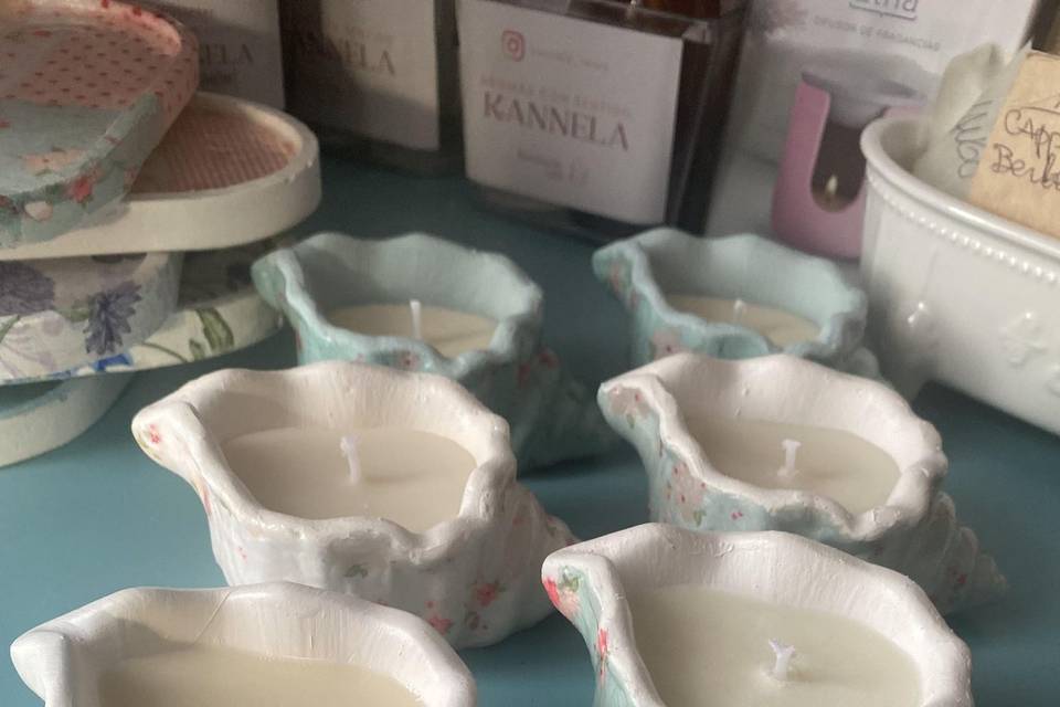 Velas soja caracola