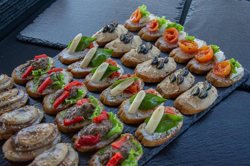 Brusquetas vegetarianas