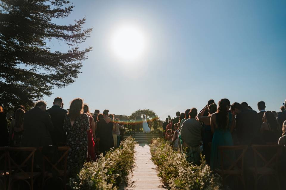 Camino y arco ceremonia