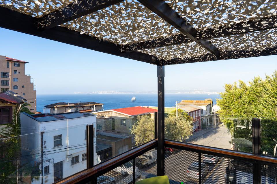 Terraza con vista al mar