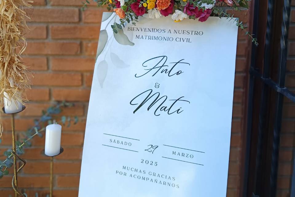 Atril bienvenida