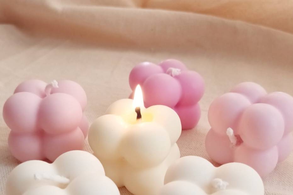 Velas aromáticas con cristales