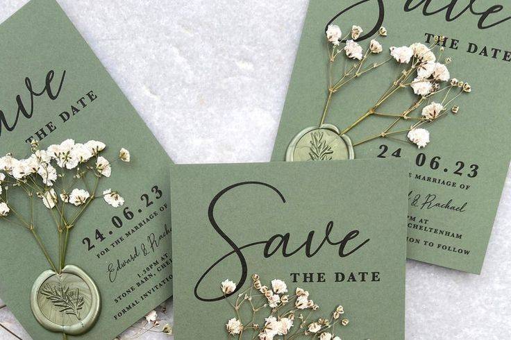 Save the date en color verde