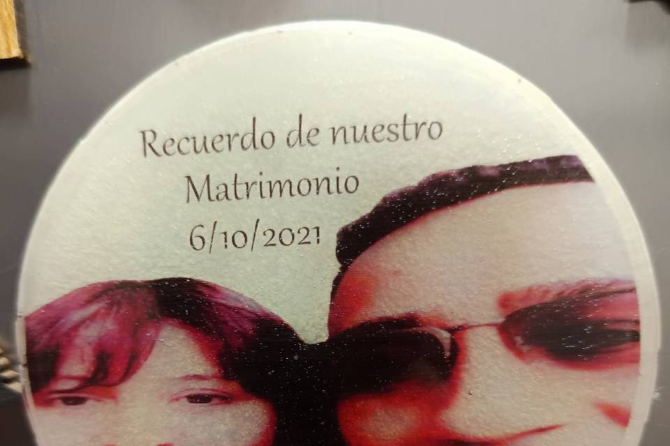 Recuerdo en resina con fotogán