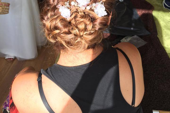 Updo peinado para novia