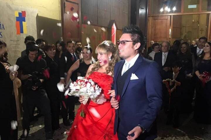 Llegada de los novios