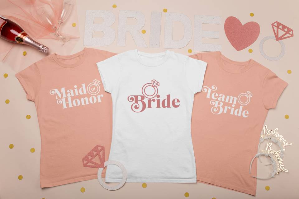 Poleras personalizadas para novia y damas de honor