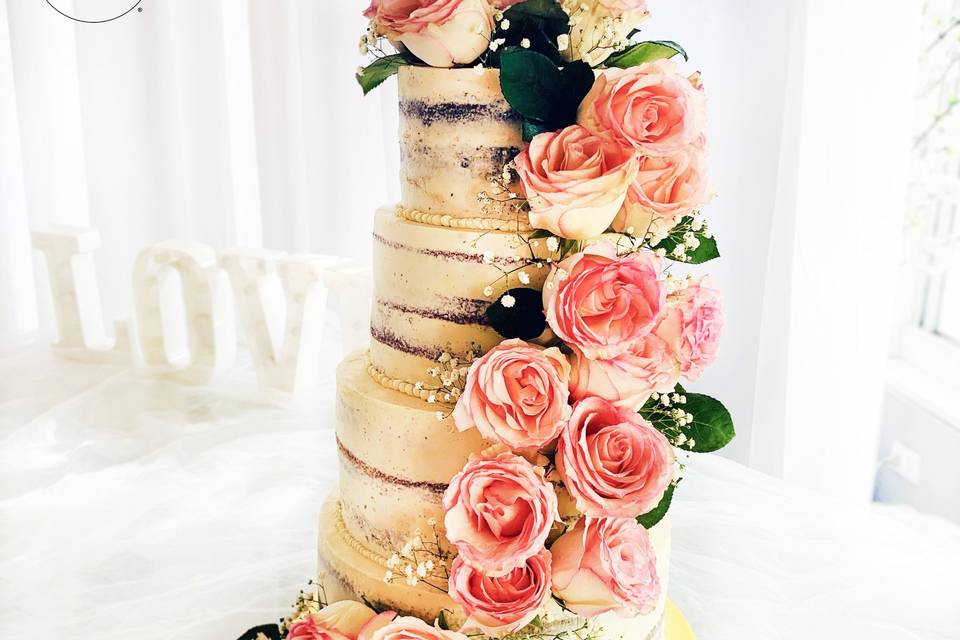 Country cake con rosas natural