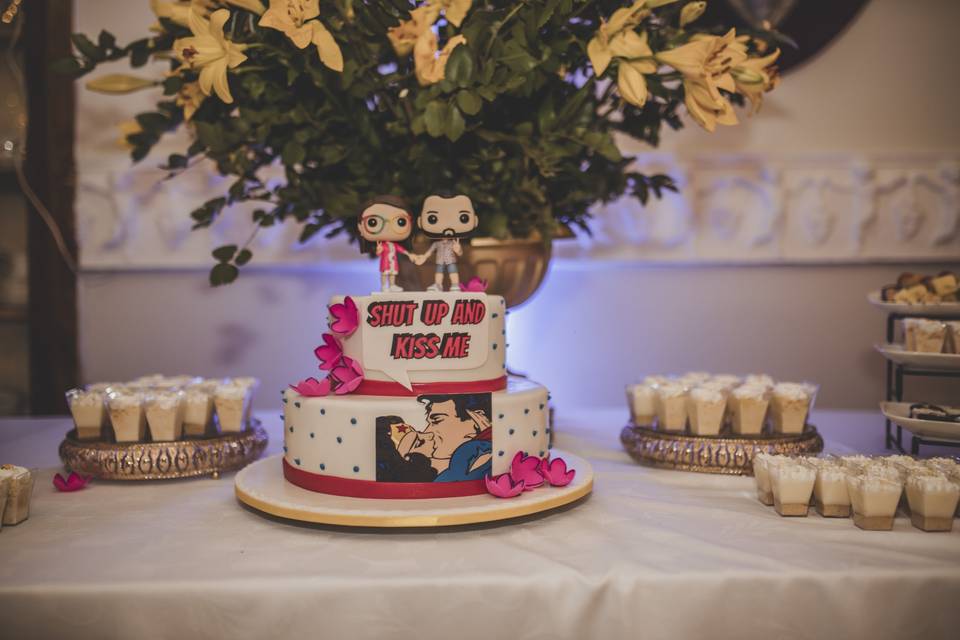 Torta de novios estilo pop art