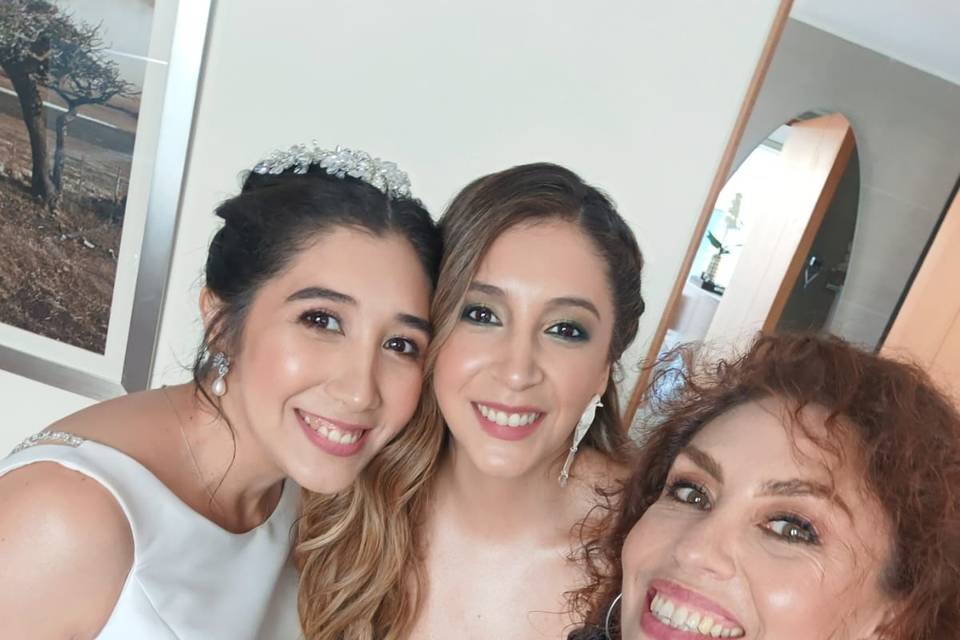 Maquillaje novia e invitada.