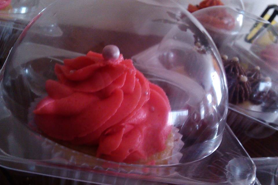 Cupcake de flor fondant