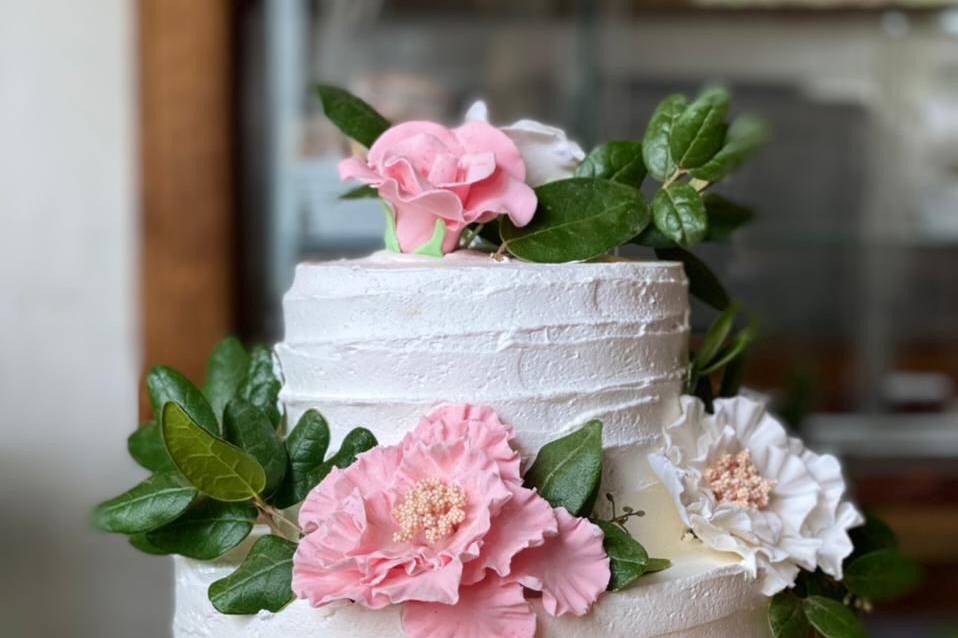 Chantilly y flores de azúcar