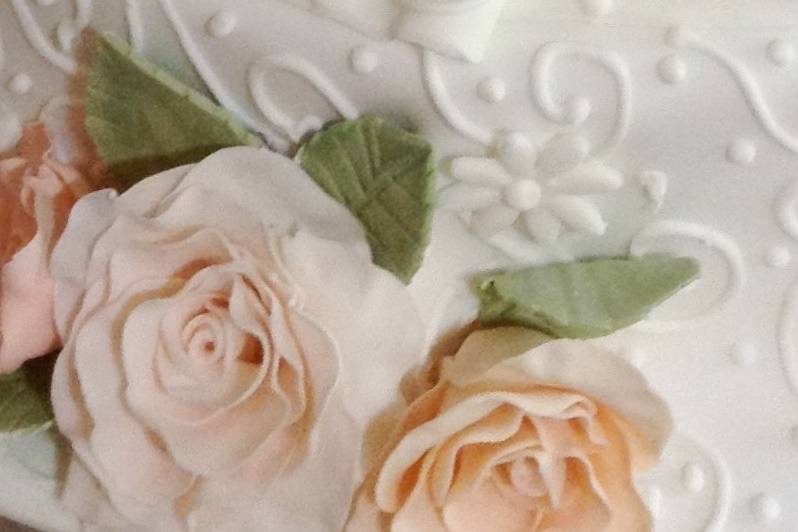 Rosas pálidas detalle