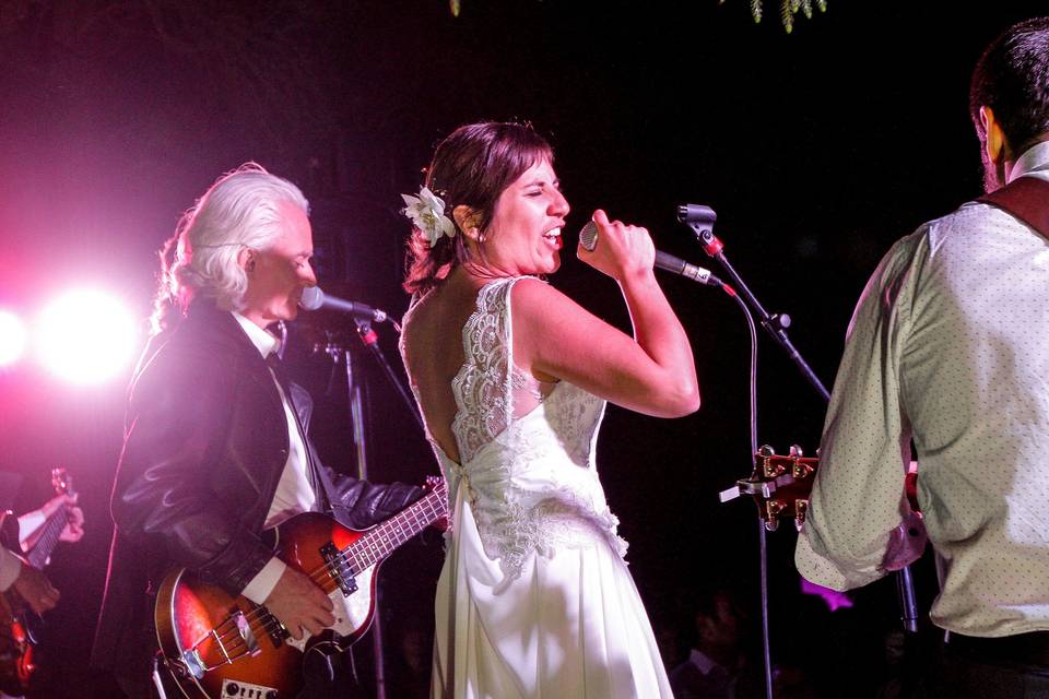 La novia en el escenario